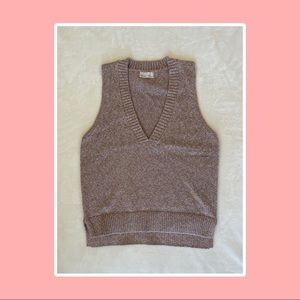 vintage light pink knit oversized sweater vest | size s/m